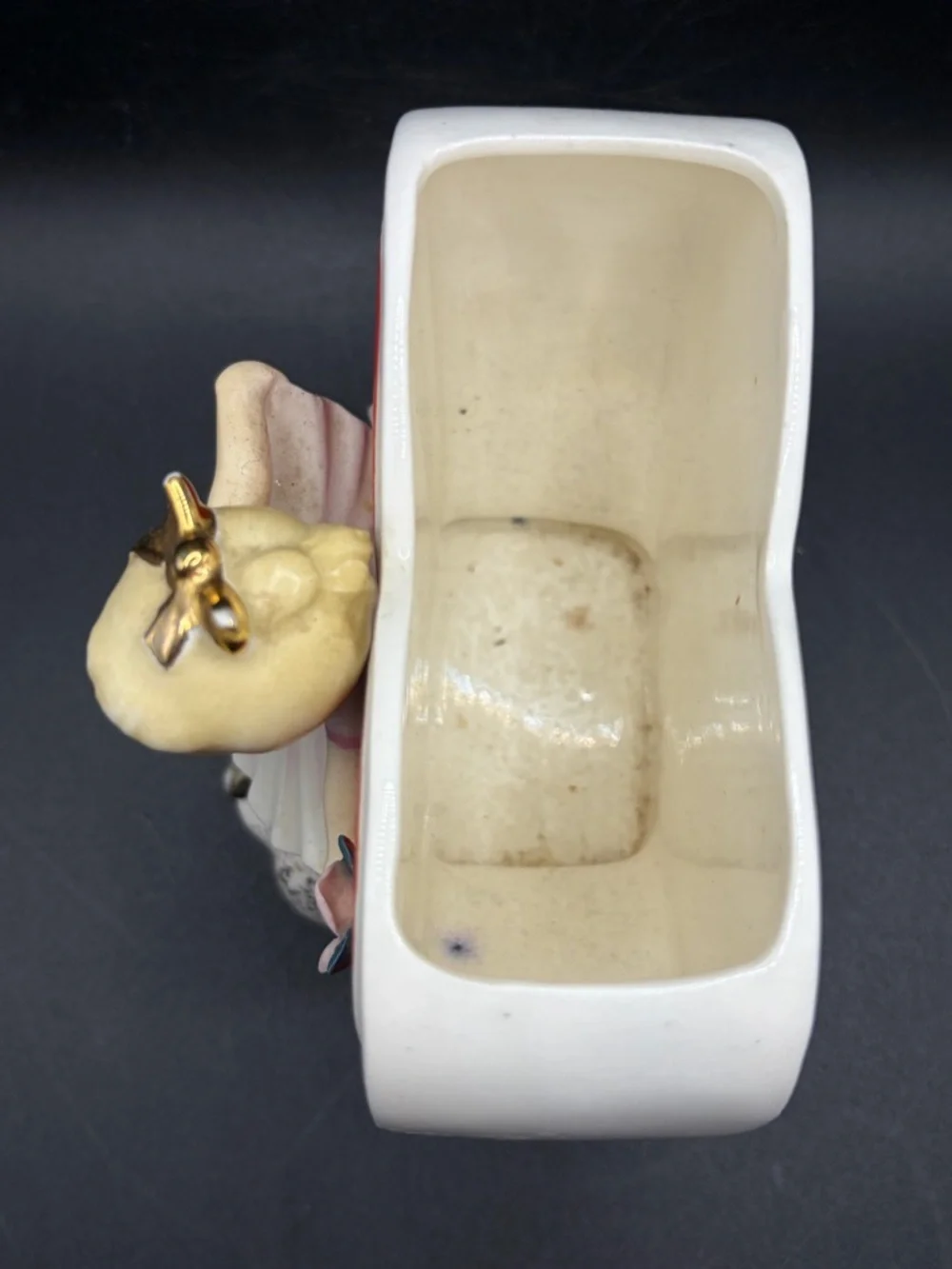 Napco Vintage Hand Painted Sweet Heart Ceramic Girl Figure Vase Planter S719B